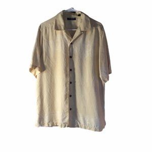 Brandini Pure Silk Yellow Hawaiian Button Down